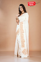 WHITE CUTWORK SAREE
