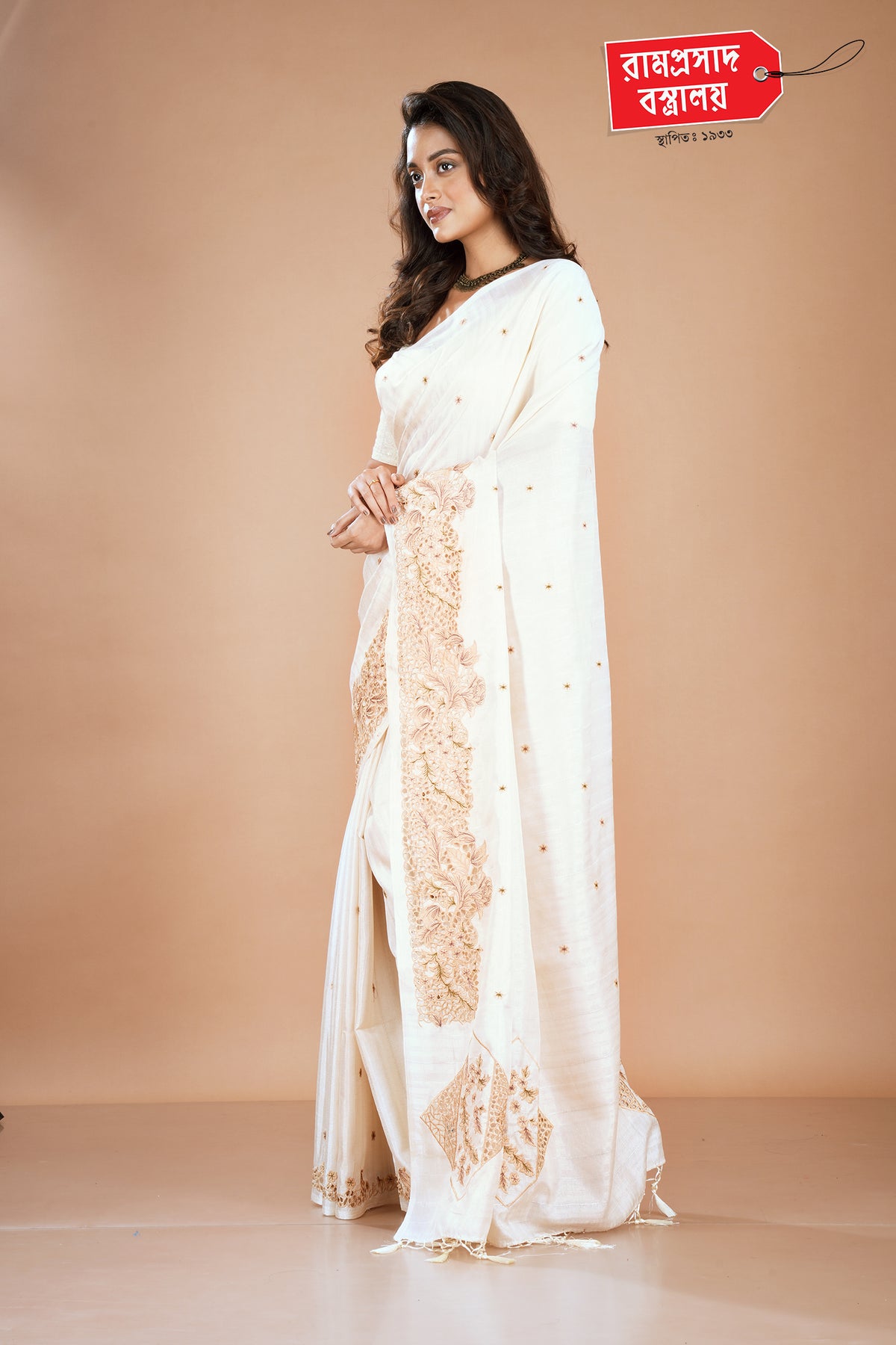 WHITE CUTWORK SAREE