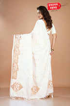WHITE CUTWORK SAREE
