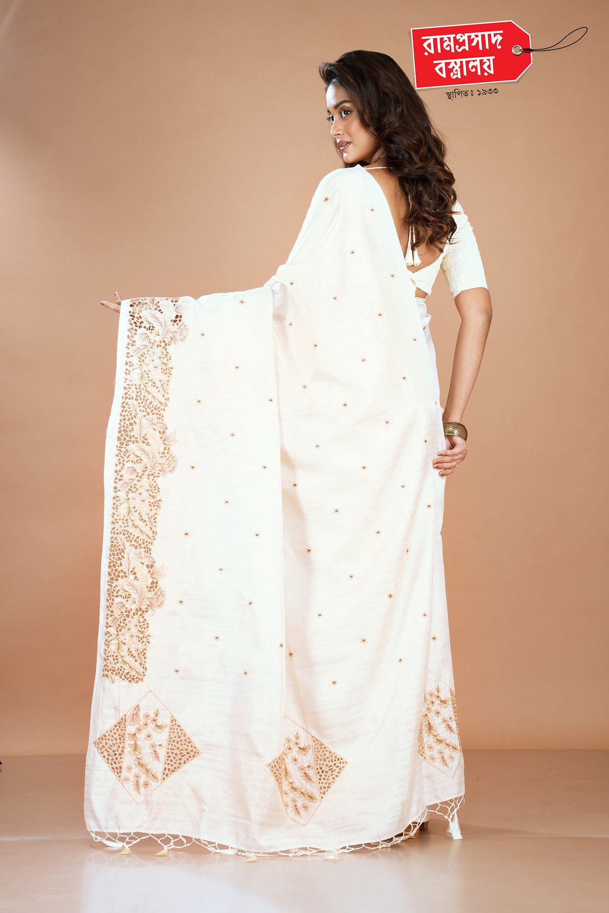 WHITE CUTWORK SAREE