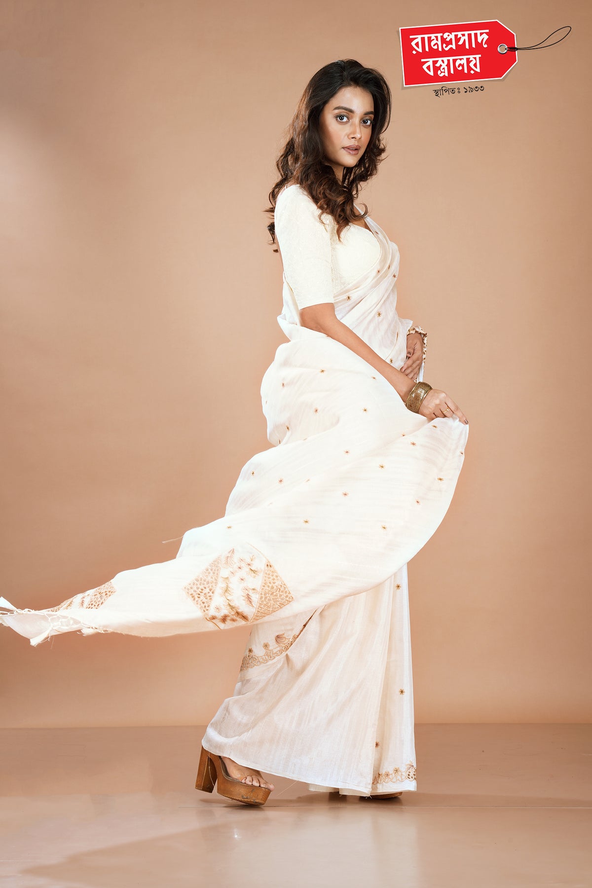 WHITE CUTWORK SAREE