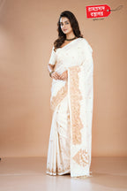 WHITE CUTWORK SAREE