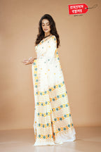 WHITE SEMI SILK SAREE