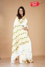 WHITE SEMI SILK SAREE