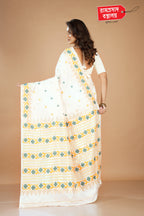 WHITE SEMI SILK SAREE
