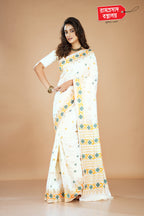 WHITE SEMI SILK SAREE