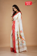 WHITE FANCY TUSSAR SAREE