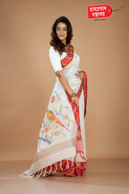 WHITE FANCY TUSSAR SAREE