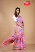 PINK KANTHA STITCH SAREE
