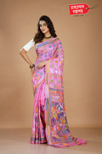 PINK KANTHA STITCH SAREE