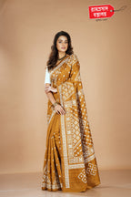 MUSTARD SEMI TUSSER SAREE