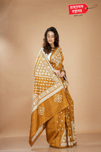 MUSTARD SEMI TUSSER SAREE