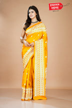 MUSTARD TUSSAR PARSI WORK SAREE