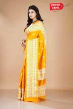 MUSTARD TUSSAR PARSI WORK SAREE