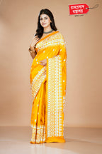 MUSTARD TUSSAR PARSI WORK SAREE