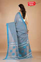 GREY LINEN COTTON SAREE