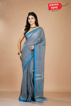 GREY LINEN COTTON SAREE