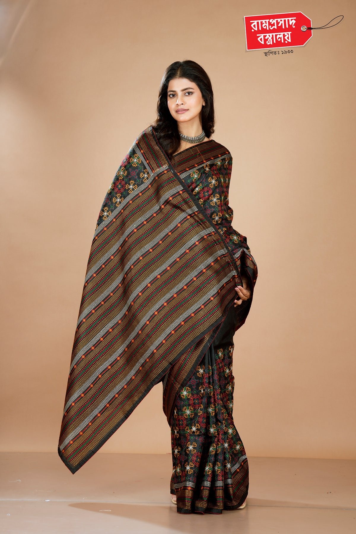 BLACK TUSSAR SAREE