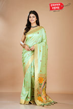GREEN KOSHA TUSSAR SAREE