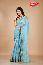 SKY LINEN SAREE