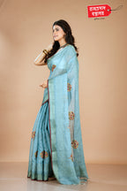 SKY LINEN SAREE