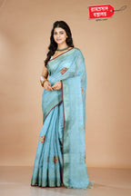 SKY LINEN SAREE