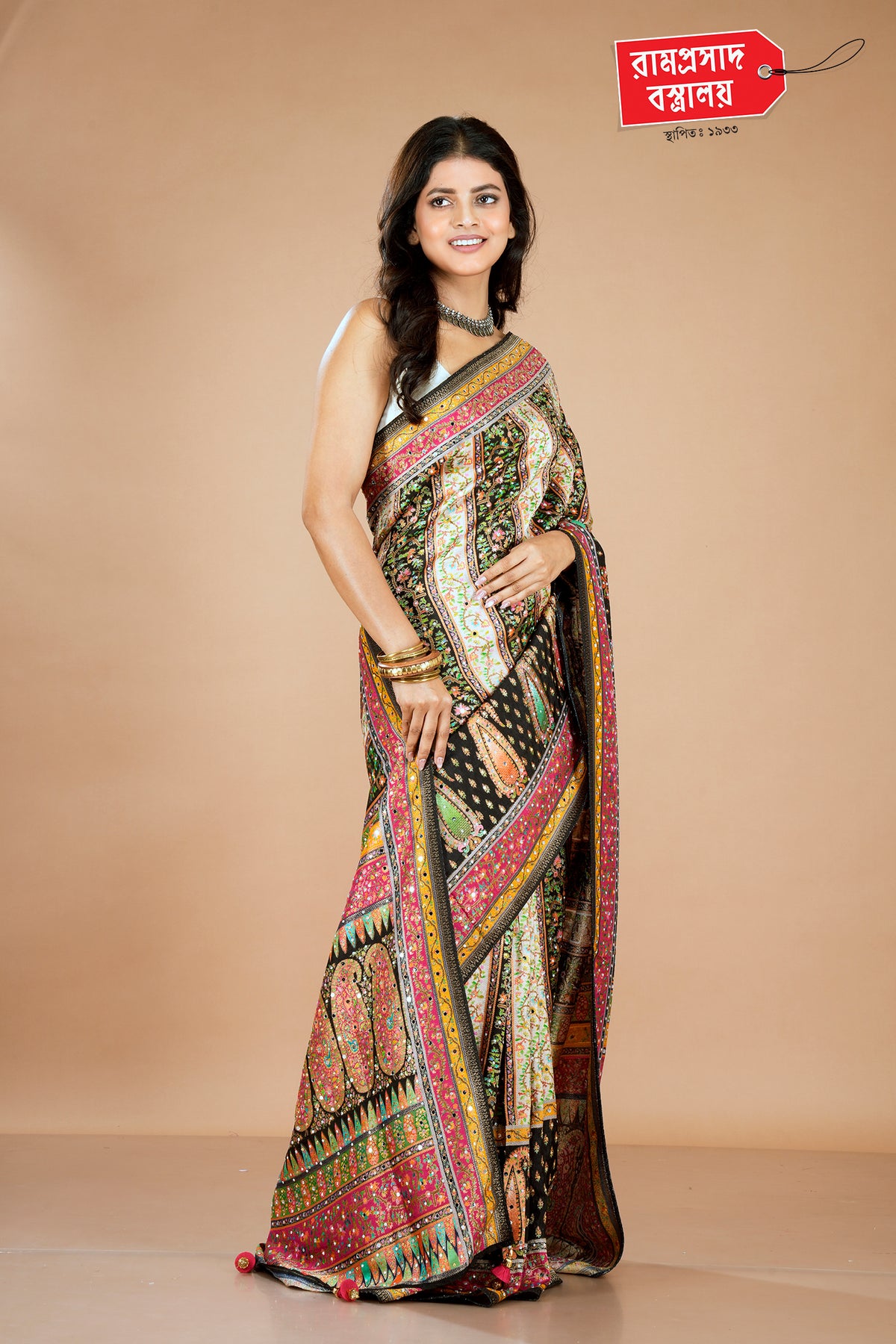 BLACK KARNI SILK SAREE