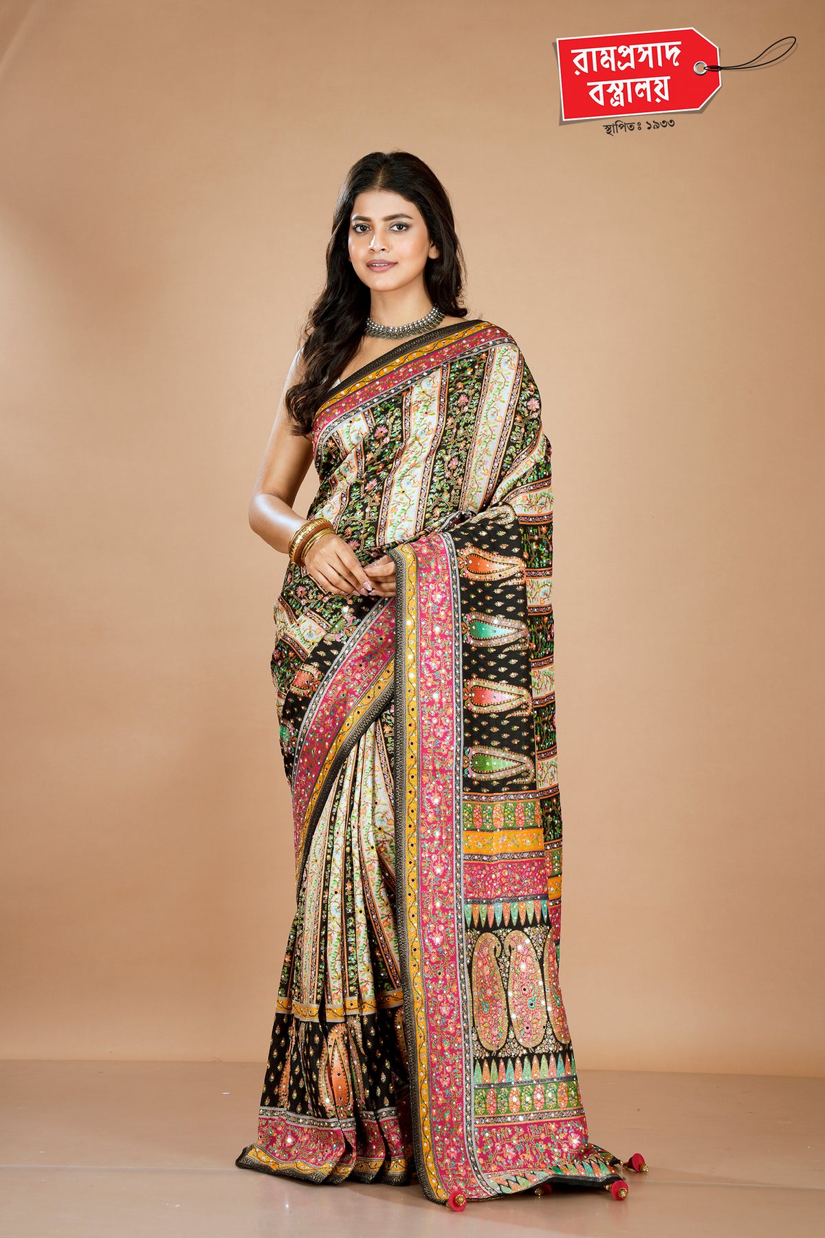 BLACK KARNI SILK SAREE