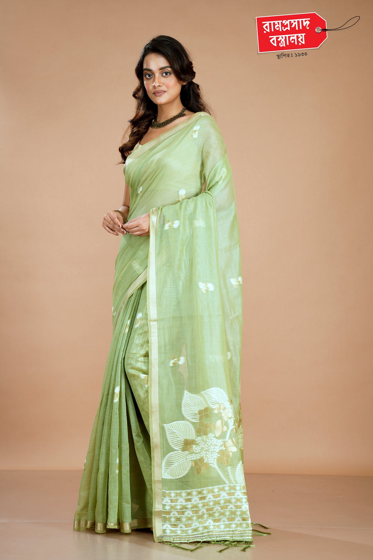 GREEN FANCY SILK SAREE