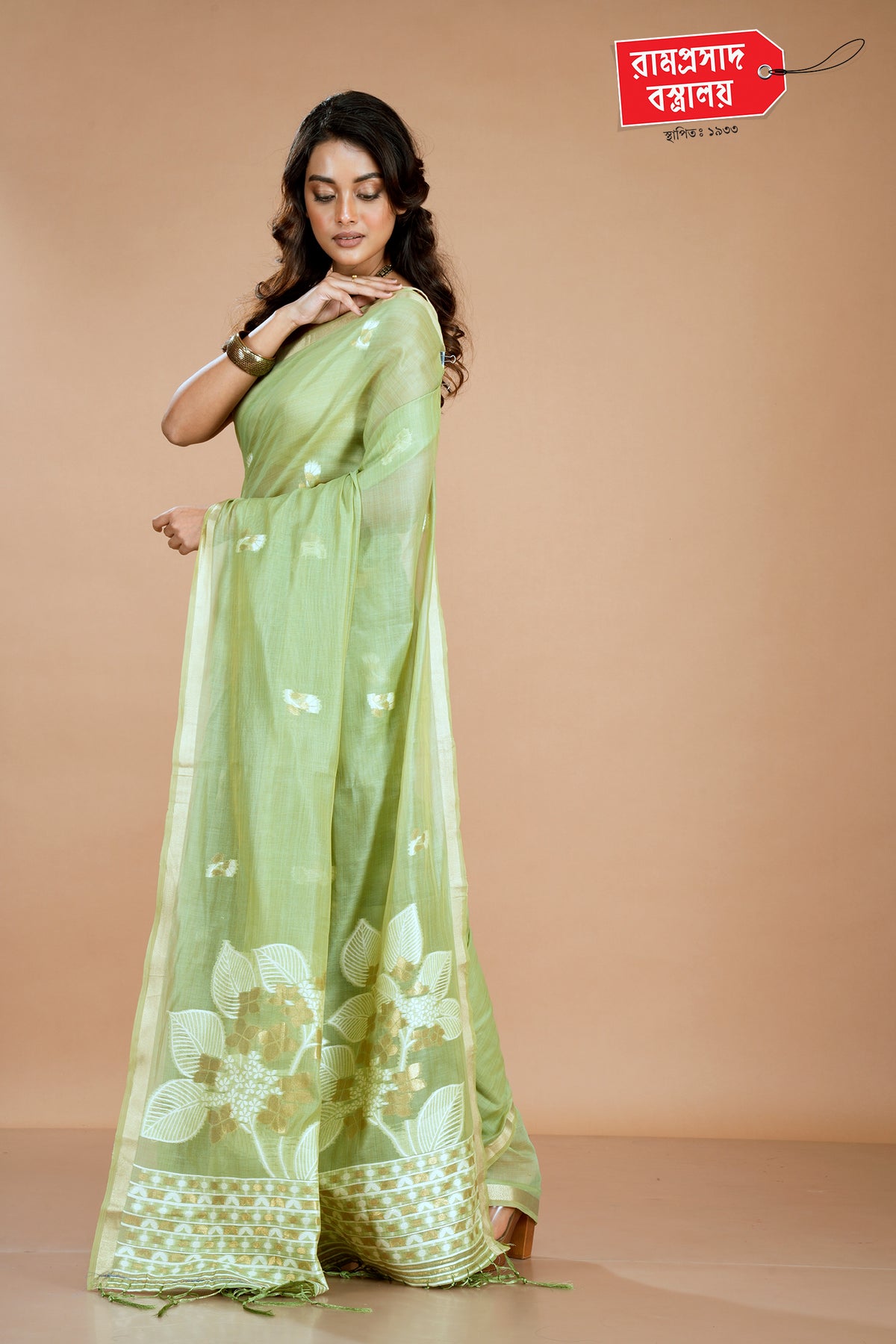 GREEN FANCY SILK SAREE