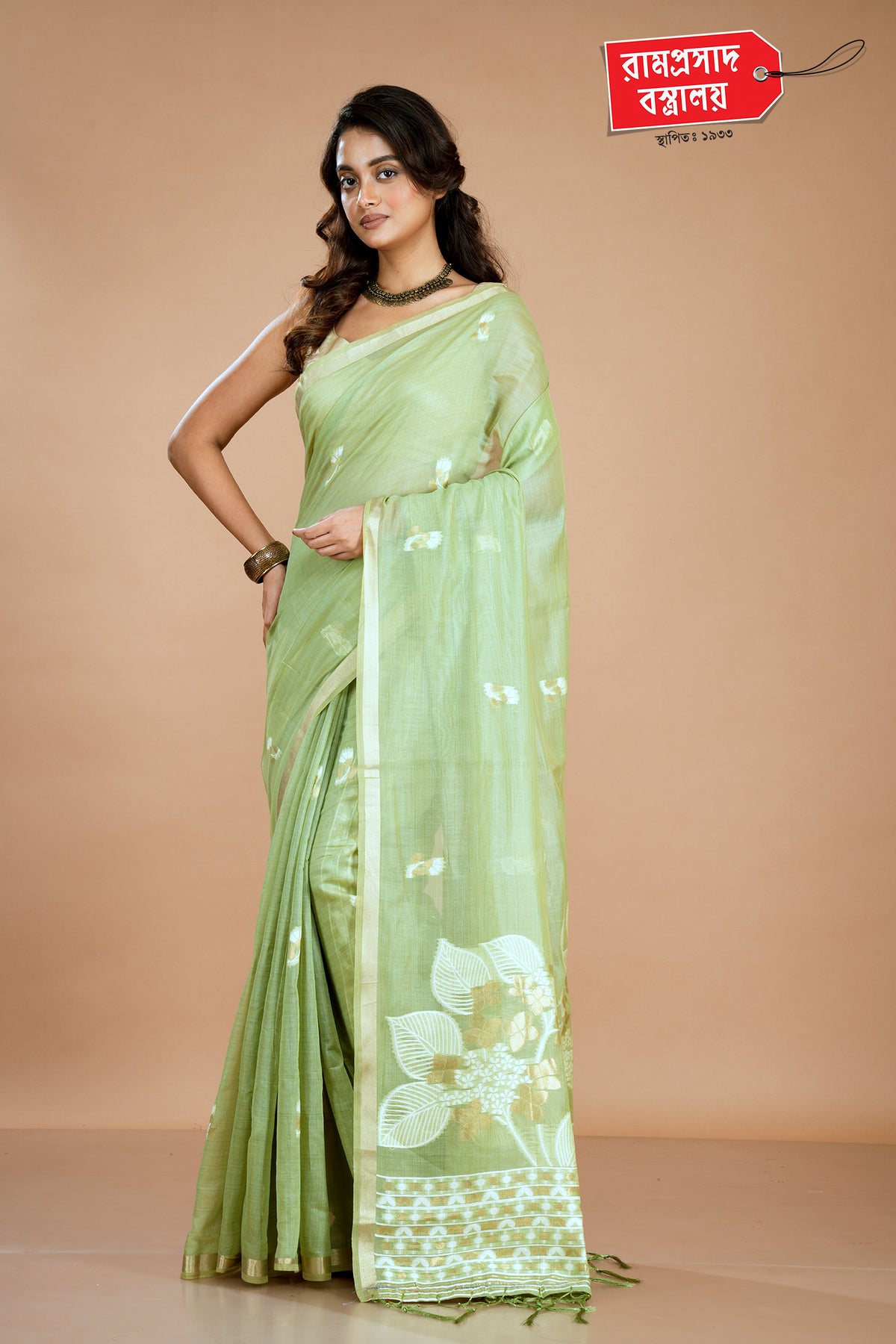 GREEN FANCY SILK SAREE