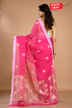 PINK HANDLOOM SAREE
