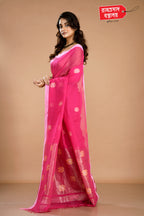 PINK HANDLOOM SAREE