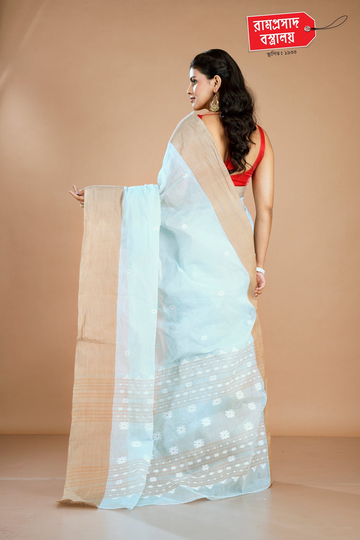 SKY BLUE TAANT SAREE