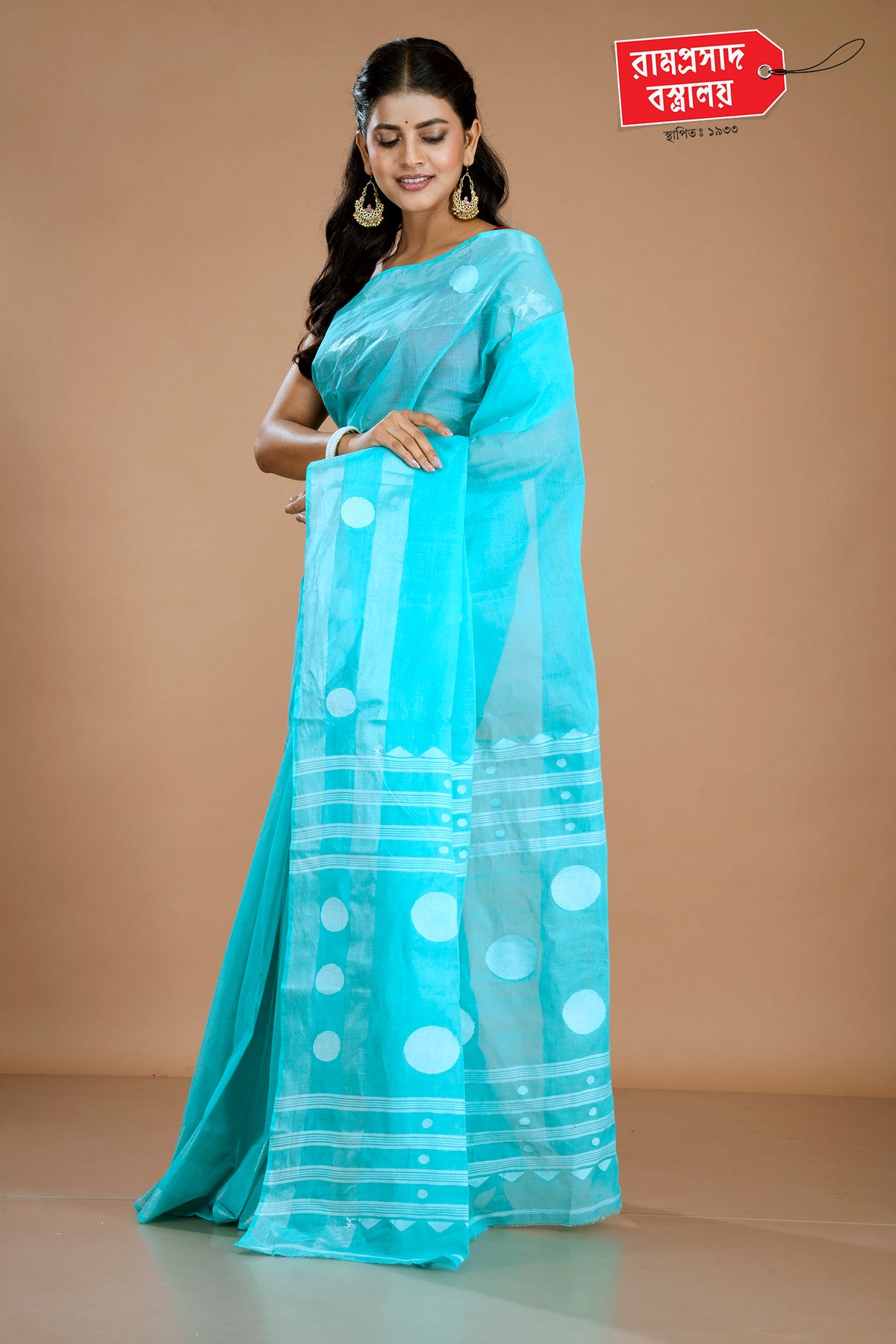 SKY BLUE TAANT SAREE
