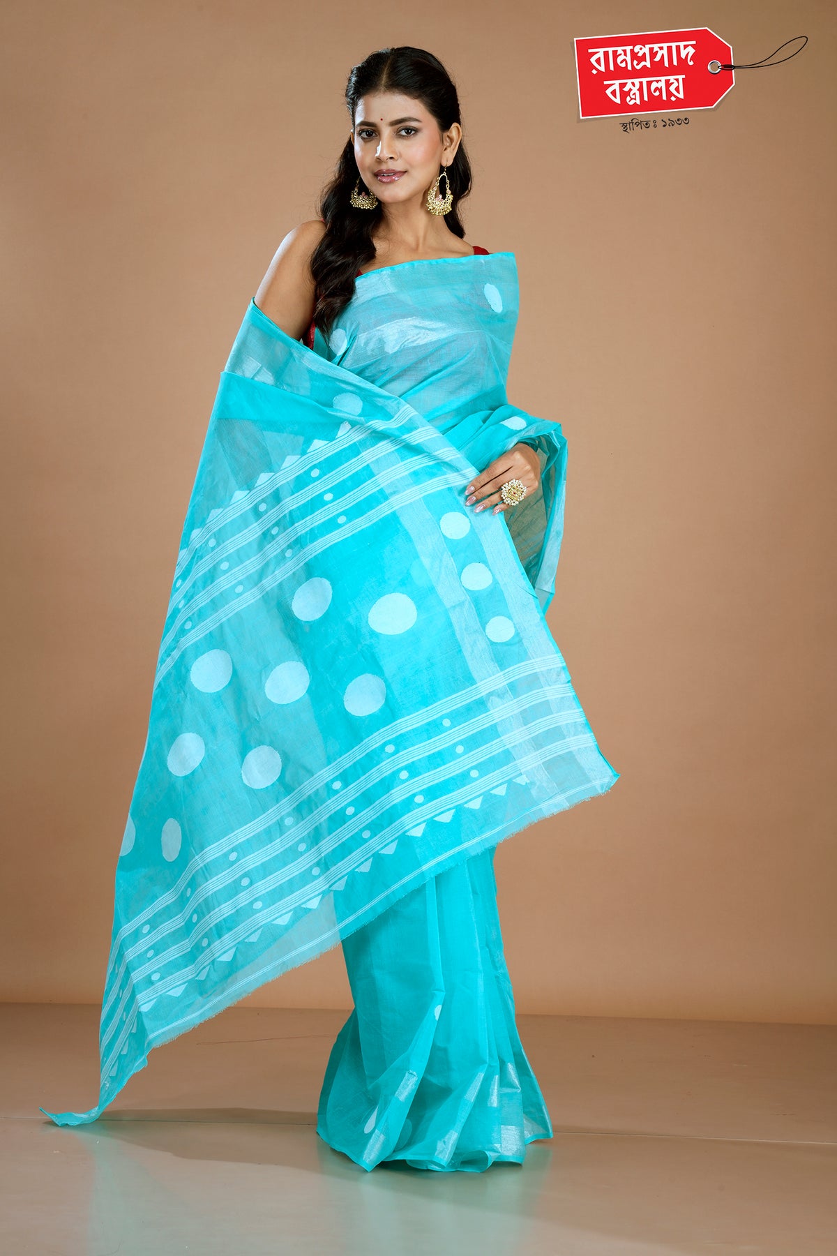 SKY BLUE TAANT SAREE