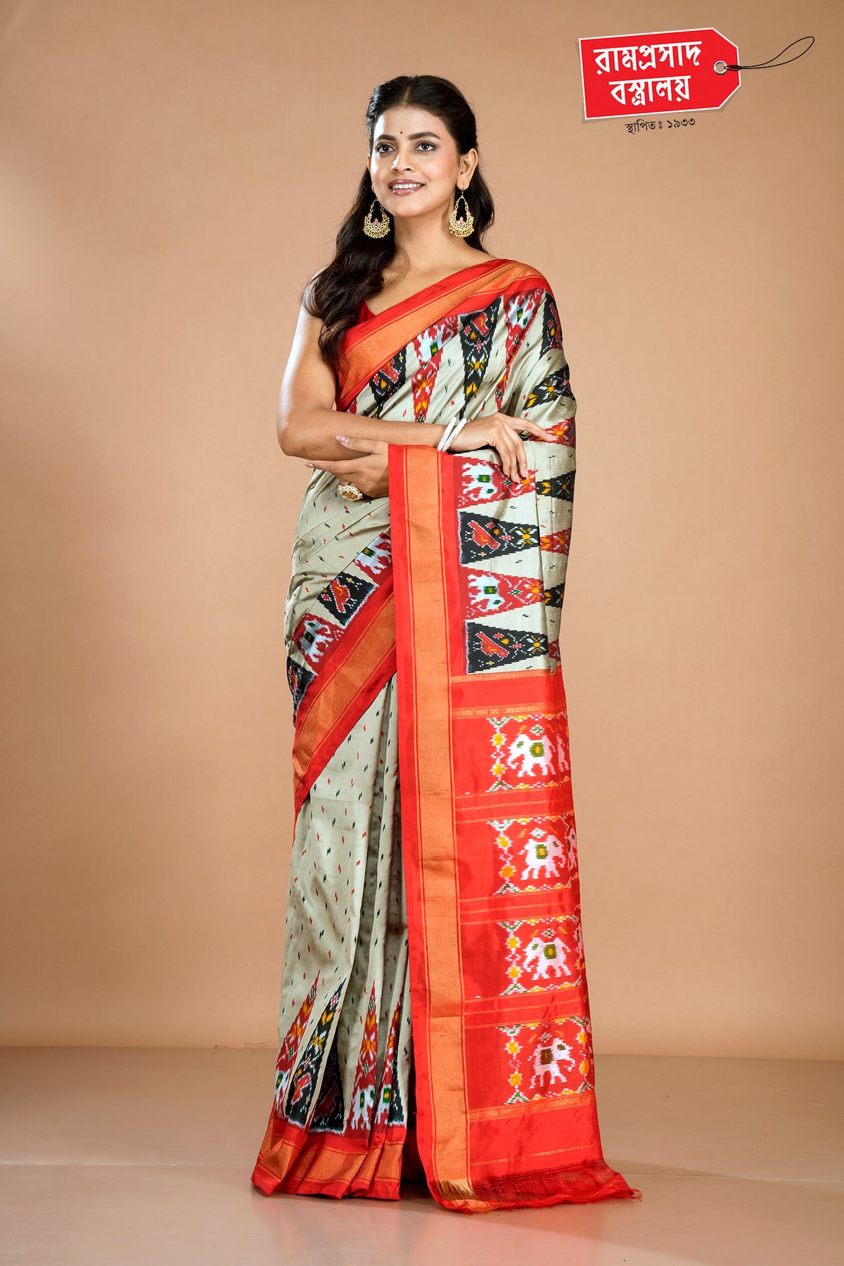 CHIKU IKKAT SAREE