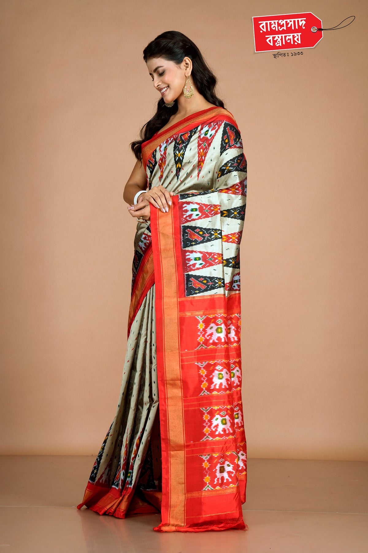 CHIKU IKKAT SAREE