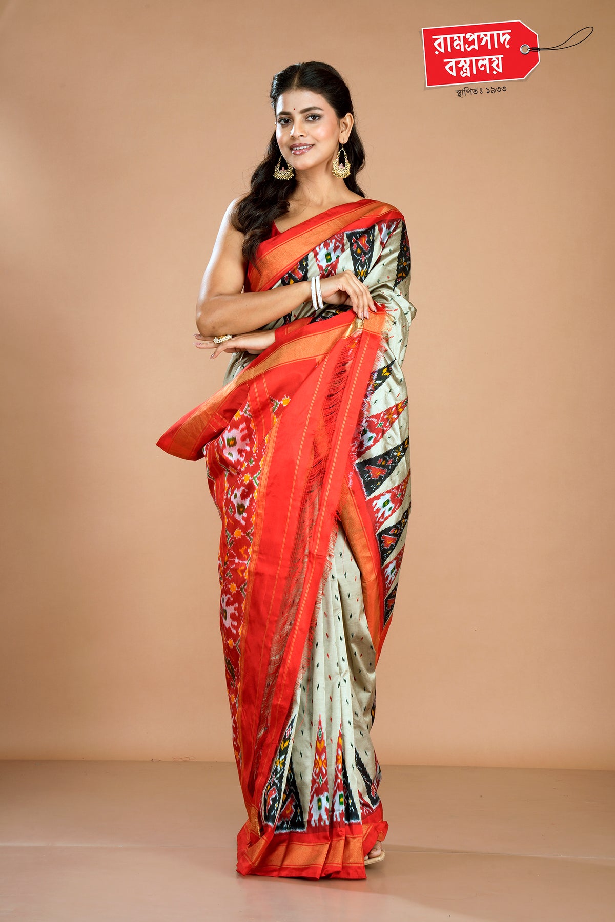 CHIKU IKKAT SAREE