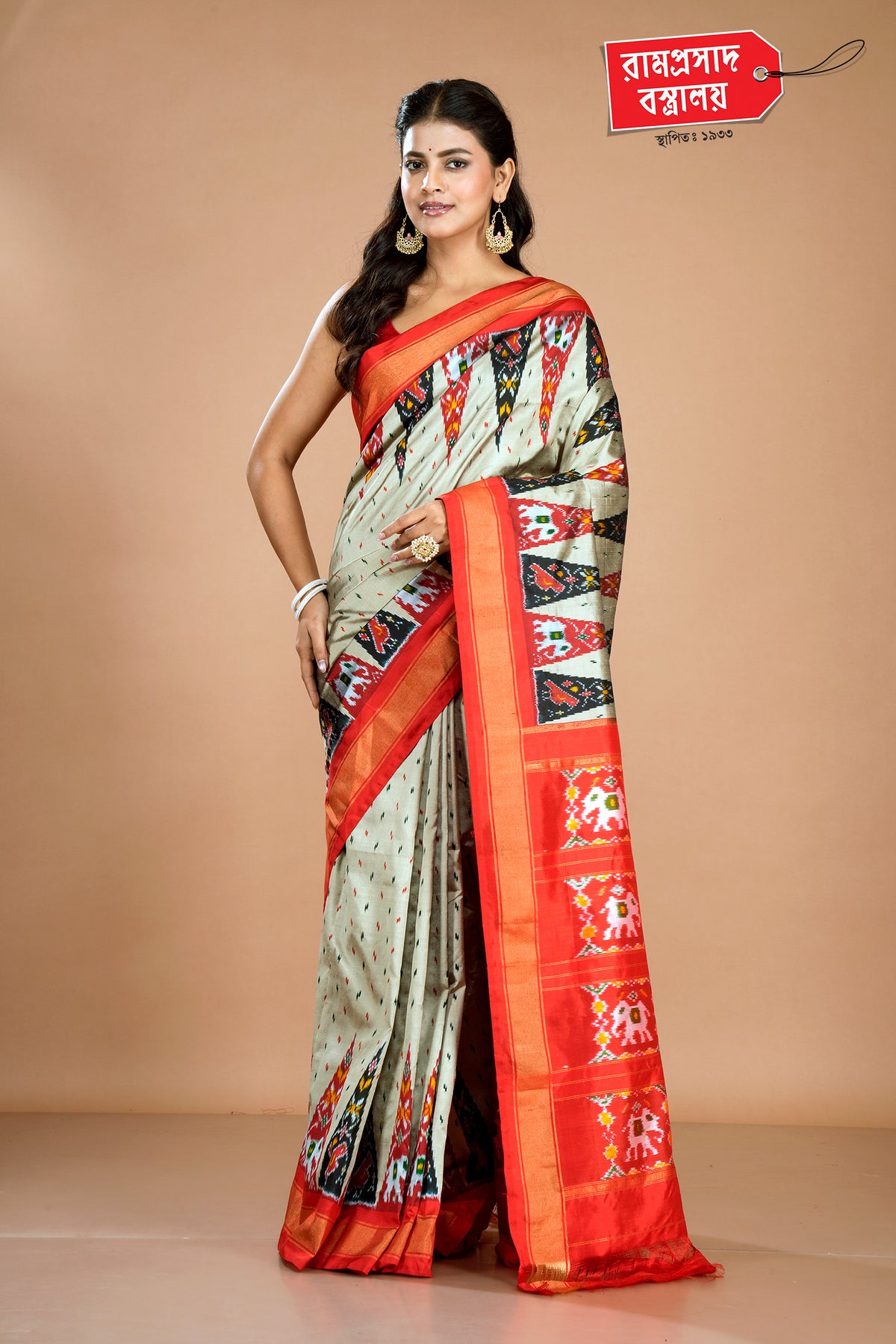 CHIKU IKKAT SAREE