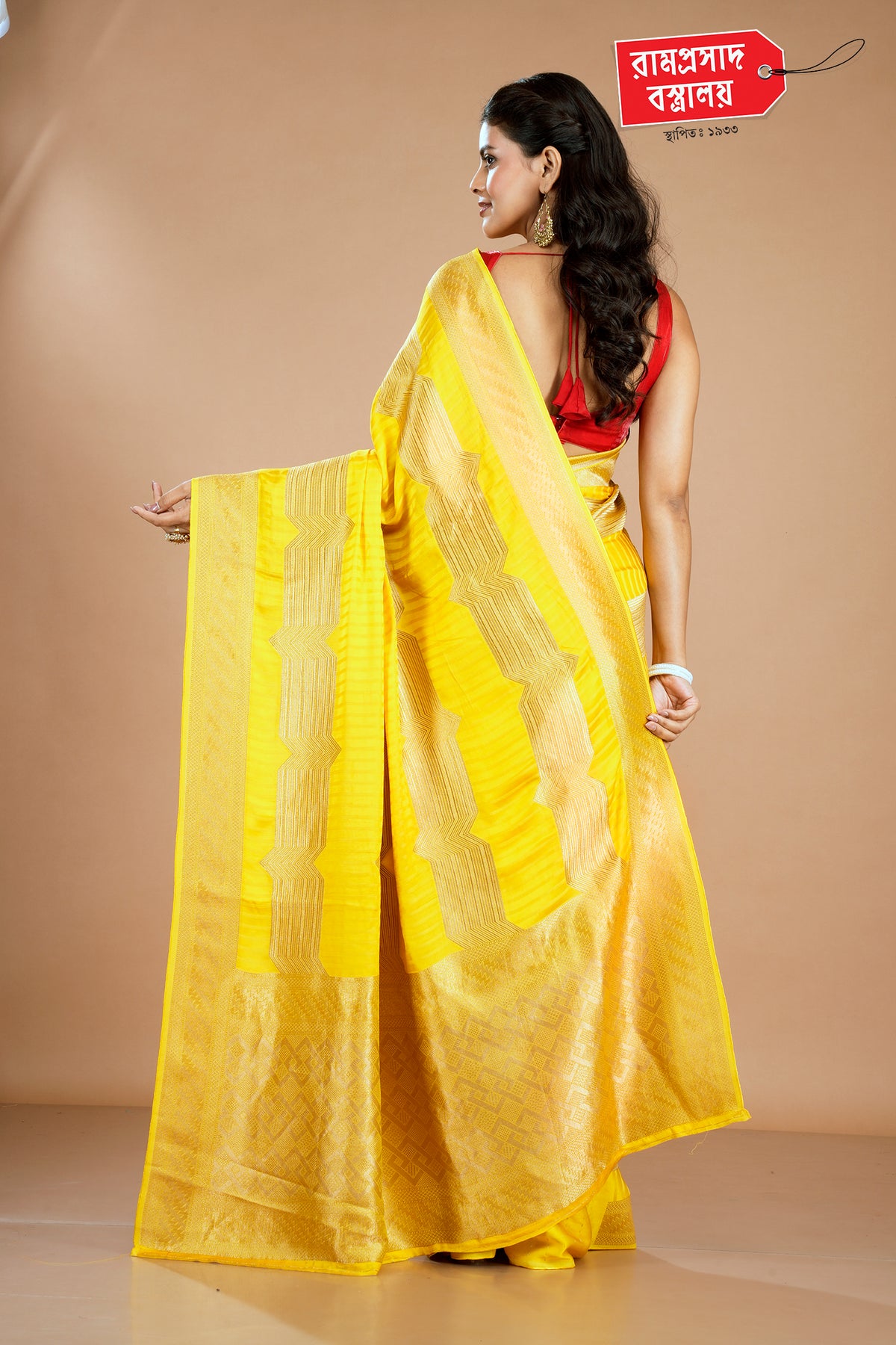 YELLOW KHADDI SILK SAREE