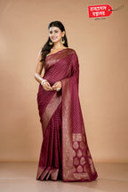 BROWN KHADDI GEORGETTE SAREE