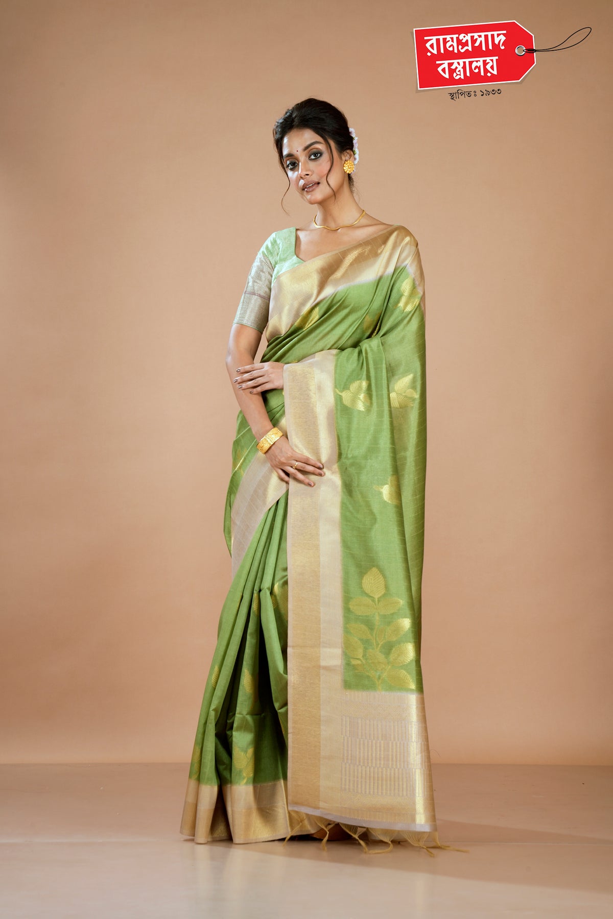 GREEN TUSSAR SAREE