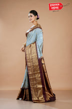 GREY SEMI KANJIVARAM SAREE