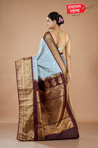 GREY SEMI KANJIVARAM SAREE
