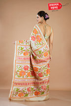 BEIGE KANTHA STITCH SAREE