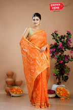 ORANGE CUTDANA JAMDANI SAREE