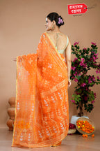 ORANGE CUTDANA JAMDANI SAREE