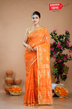 ORANGE CUTDANA JAMDANI SAREE
