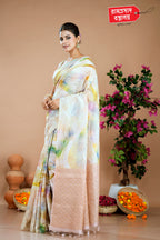 OFF WHITE MANGO SILK SAREE